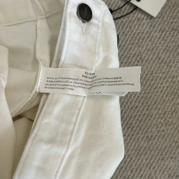 EVIDNT Skirt 26 White Denim Asymmetrical Front Slit Buttons Pencil Anthropologie - Picture 8 of 10